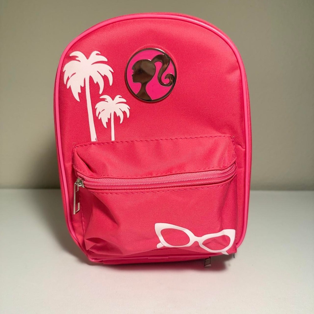 Barbie Hot Pink Backpack Style Insulated Lunch Bag & Tote w/ Palm Tree